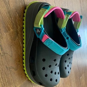 Multicolored classic hiker crocs